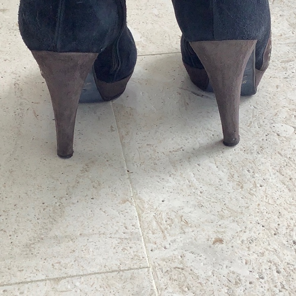 Italian velvet boots navy - Picture 5 of 8